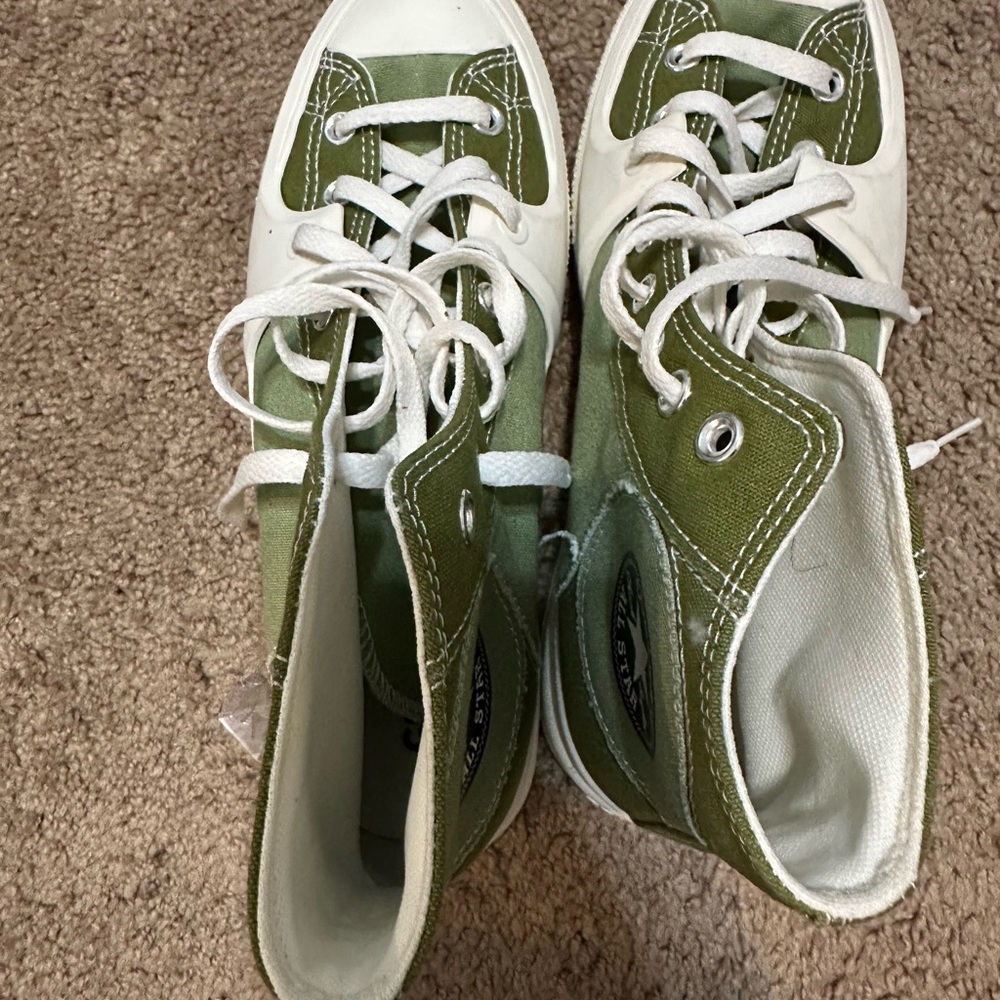 Converse Kids Green and White High-Top Sneakers
